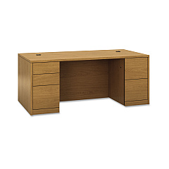 HON 10500 Series Double Pedestal Desk with Full Pedestals, 72" x 36" x 29.5", Harvest (105890CC)