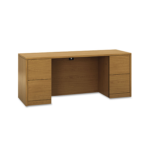 HON 10500 Series Kneespace Credenza With Full-Height Pedestals, 72w x 24d, Harvest (105900CC)