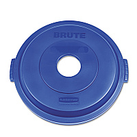 Rubbermaid Commercial Bottle/Can Recycling Top for BRUTE 32 gal Containers, Blue (1788376)