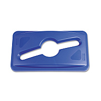Rubbermaid Commercial Slim Jim Single Stream Recycling Top for Slim Jim Containers, 12.1w x 21d x 2.75h, Blue (1788372)