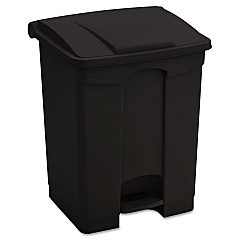 Safco Large Capacity Plastic Step-On Receptacle, 17 gal, Black (9922BL)