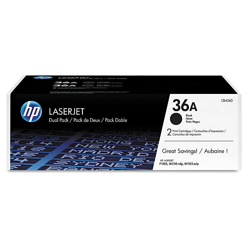 HP CB436D Black Toner Cartridge Dual Pack