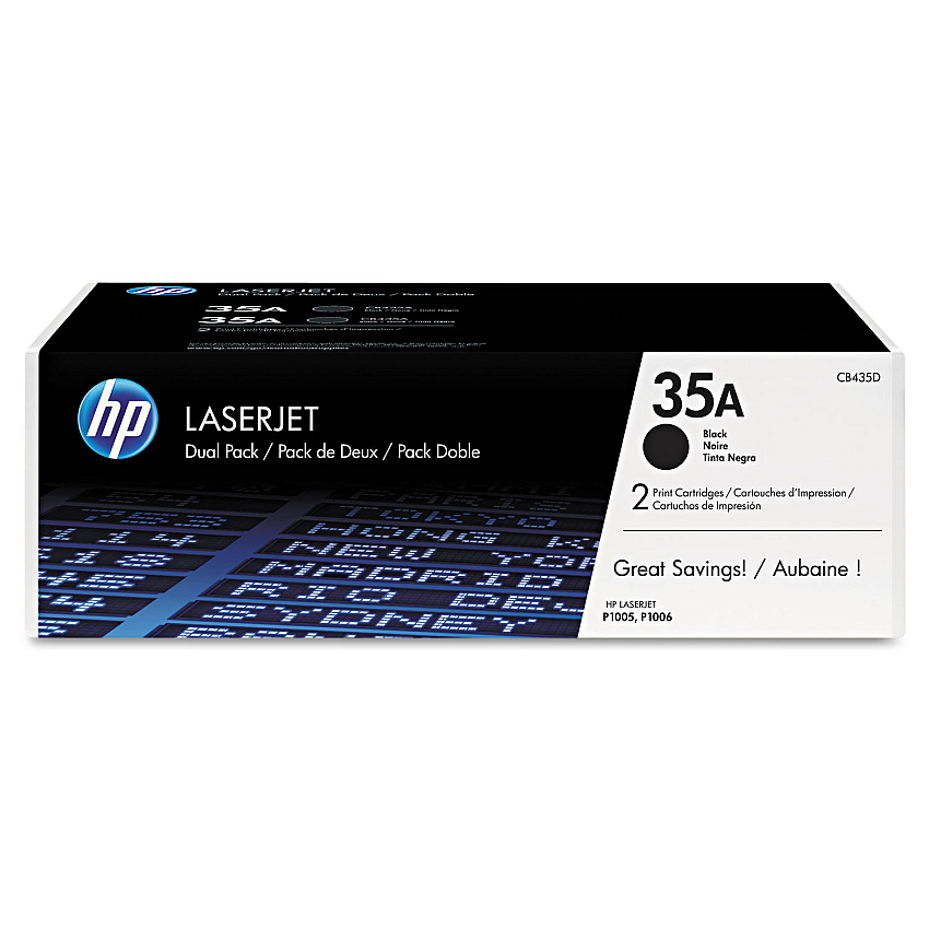 HP CB435D Black Toner Cartridge Dual Pack