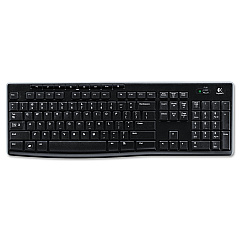 Logitech K270 Wireless Keyboard, USB Unifying Receiver, Black (920003051)