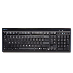 Kensington Slim Type Standard Keyboard, 104 Keys, Black/Silver (72357)