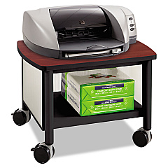 Safco Impromptu Under Table Printer Stand, 20.5w x 16.5d x 14.5h, Black/Cherry (1862BL)
