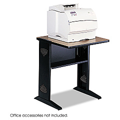 Safco Fax/Printer Stand w/Reversible Top, 23.5w x 28d x 30h, Medium Oak/Black (1934)
