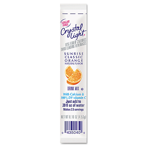 Crystal Light On the Go, Sunrise Orange, .16oz Packets, 30/Box (00504)