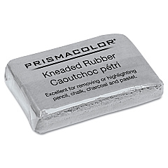 Prismacolor Design Kneaded Rubber Art Eraser, For Pencil Marks, Rectangular Block, Large, Gray (70531)