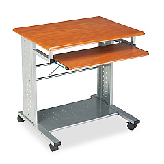 Safco Empire Mobile PC Cart, 29.75" x 23.5" x 29.75", Medium Cherry/Silver (945MEC)