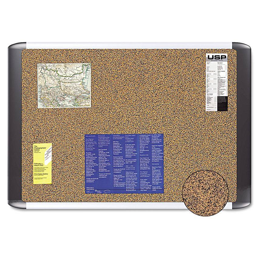 MasterVision Tech Cork Board, 48x72 Silver/Black Frame (MVI270501)