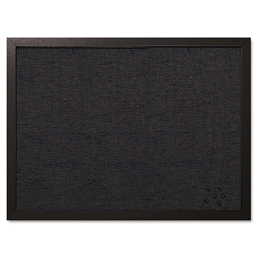 MasterVision Designer Fabric Bulletin Board, 24 x 18, Black Fabric/Black Frame (FB0471168)