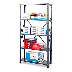 Safco Commercial Steel Shelving Unit, Six-Shelf, 36w x 18d x 75h, Dark Gray (6269)