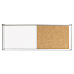 MasterVision Combo Cubicle Workstation Dry Erase/Cork Board, 48x18, Silver Frame (XA42003700)