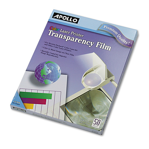 Apollo Color Laser Transparency Film, 8.5 x 11, 50/Box (CG7070)