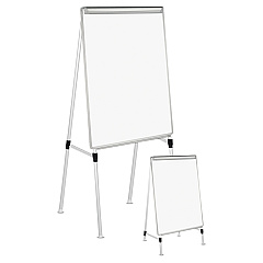 Universal Dry Erase Easel Board, Easel Height: 42" to 67", Board: 29 x 41, White/Silver (UNV43033)