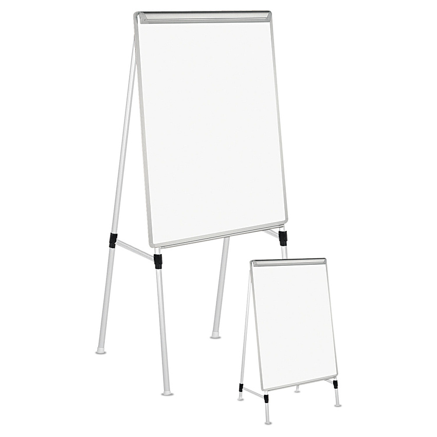 Universal Dry Erase Easel Board, Easel Height: 42" to 67", Board: 29 x 41, White/Silver (UNV43033)
