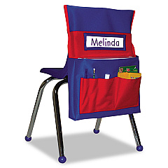 Carson-Dellosa Education Chairback Buddy Pocket Chart, 7 Pockets, 15 x 19, Blue/Red (CD158035)