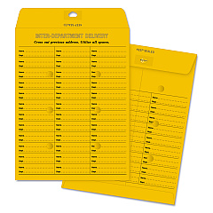 Quality Park Brown Kraft Redi-Tac Box-Style Interoffice Envelope, #97, Two-Sided Three-Column Format, 10 x 13, Brown Kraft, 100/Box (63666)