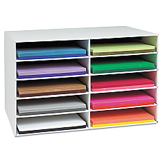 Pacon Classroom Construction Paper Storage, 10 Slots, 26 7/8 x 16 7/8 x 18 1/2 (001316)