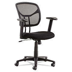 OIF Swivel/Tilt Mesh Task Chair with Adjustable Arms, Supports Up to 250 lb, 17.72" to 22.24" Seat Height, Black (OIFMT4818)