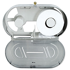 Bobrick Toilet Tissue 2 Roll Dispenser, Satin-Finish Stainless Steel, Jumbo, 20.81 x 5.31 x 11.38 (2892)