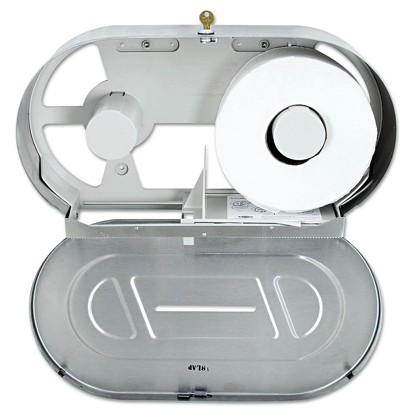 Bobrick Toilet Tissue 2 Roll Dispenser, Satin-Finish Stainless Steel, Jumbo, 20.81 x 5.31 x 11.38 (2892)