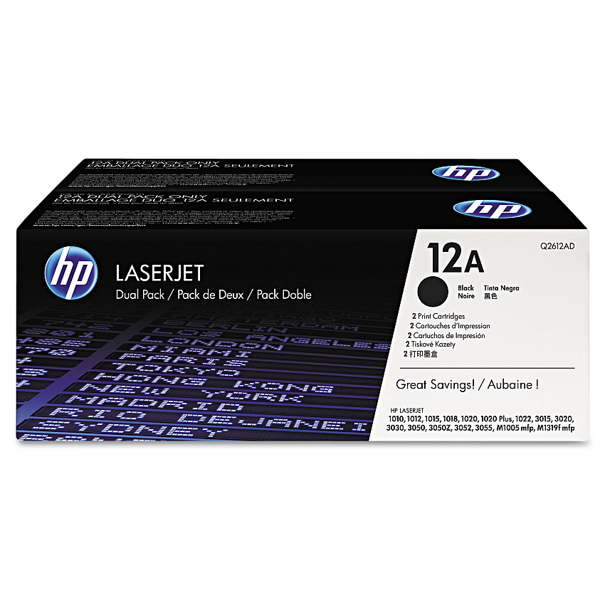 HP Q2612D Black Toner Cartridge Dual Pack
