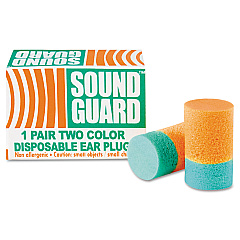 AbilityOne 6515001376345, SKILCRAFT Ear Plugs, Uncorded, PVC Foam, Orange/Green, 200 Pairs/Box