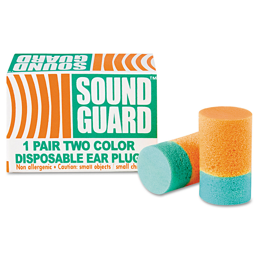 AbilityOne 6515001376345, SKILCRAFT Ear Plugs, Uncorded, PVC Foam, Orange/Green, 200 Pairs/Box