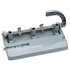 AbilityOne 7520002633425 SKILCRAFT Heavy-Duty Three-Hole Punch, 13/32" Holes, 28-Sheet, Gray