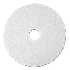 3M Low-Speed Super Polishing Floor Pads 4100, 20" Diameter, White, 5/Carton (08484)