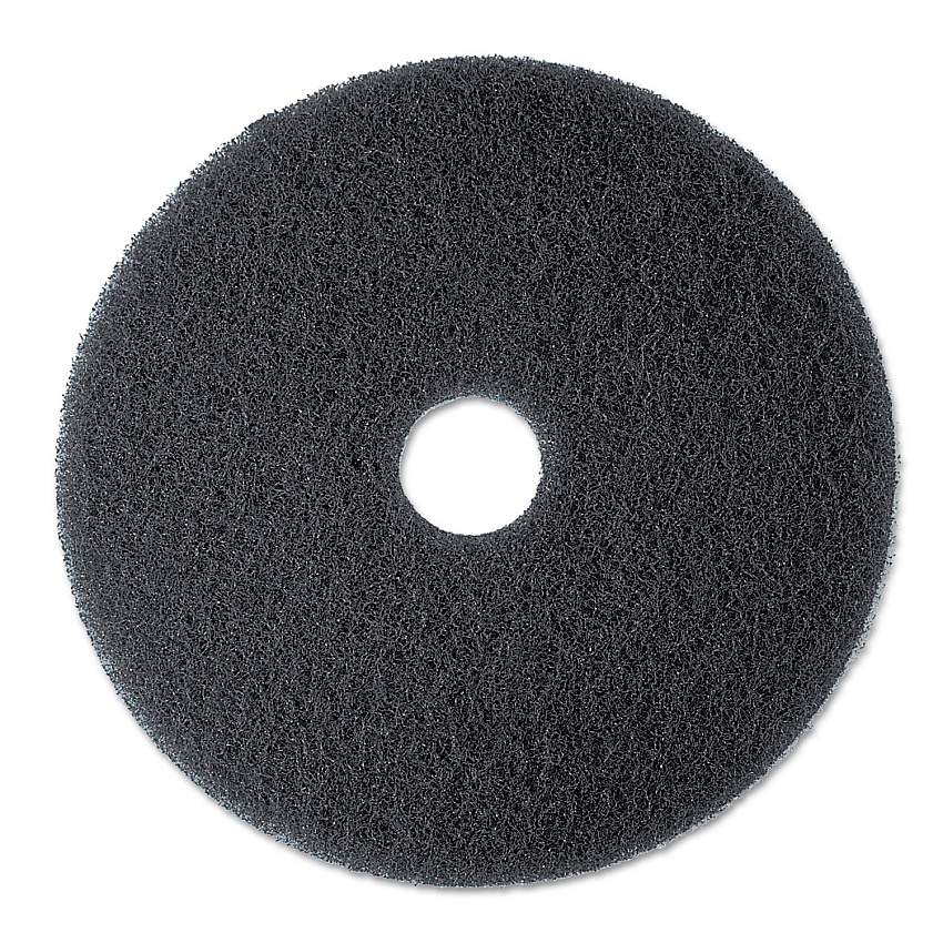 3M Low-Speed Stripper Floor Pad 7200, 13" Diameter, Black, 5/Carton (08375)