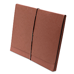 AbilityOne 7530002683993 SKILCRAFT Expanding Filing Wallet, 3.5" Expansion, 1 Section, Elastic Cord Closure, Letter Size, Red