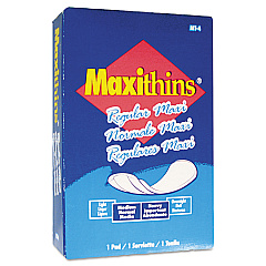 HOSPECO Maxithins Vended Sanitary Napkins #4, Maxi, 100 Individually Boxed Napkins/Carton (MT4FS)