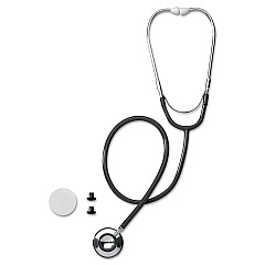 Medline Dual-Head Stethoscope, 22" Long, Black Tube (MDS926201)
