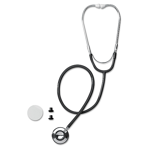 Medline Dual-Head Stethoscope, 22" Long, Black Tube (MDS926201)