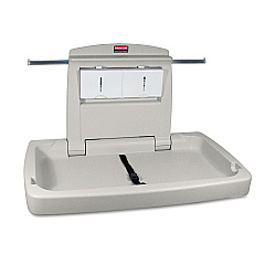 Rubbermaid Commercial Sturdy Station 2 Baby Changing Table, 33.5 x 21.5, Platinum (781888)