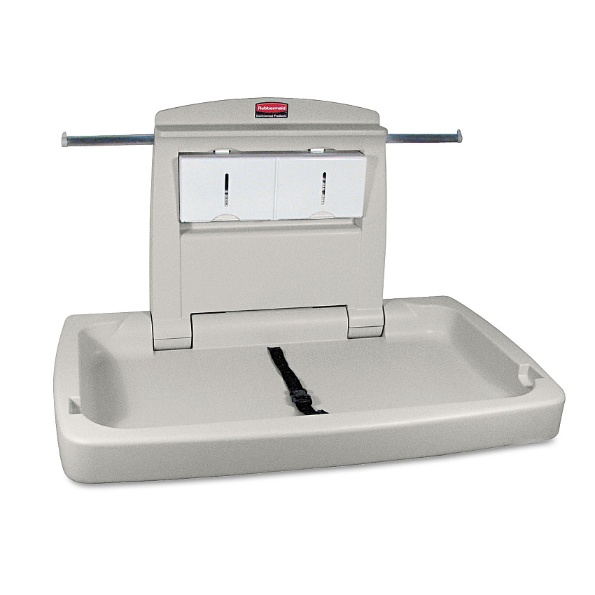 Rubbermaid Commercial Sturdy Station 2 Baby Changing Table, 33.5 x 21.5, Platinum (781888)