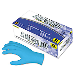 MCR Safety Disposable Nitrile Gloves, Large, 4 mil, Powder-Free, 100/Box (6015L)