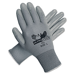 MCR Safety Ultra Tech Tactile Dexterity Work Gloves, White/Gray, Large, 12 Pairs (9696L)