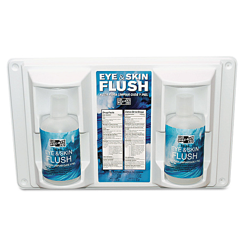 Pac-Kit Twin Bottle Eye Flush Station,16 oz Bottles, 2 Bottles/Station (24102)
