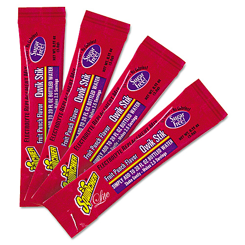 Sqwincher Sugar-Free Qwik Stik Energy Drink Mix, Fruit Punch, 1.26 oz Packet, 50/Pack (060102FP)