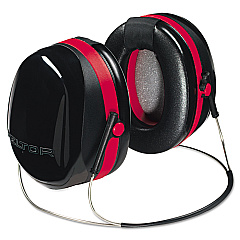3M E-A-R Peltor OPTIME 105 Behind-The-Head Earmuffs, 29NRR, Red/Black (H10B)