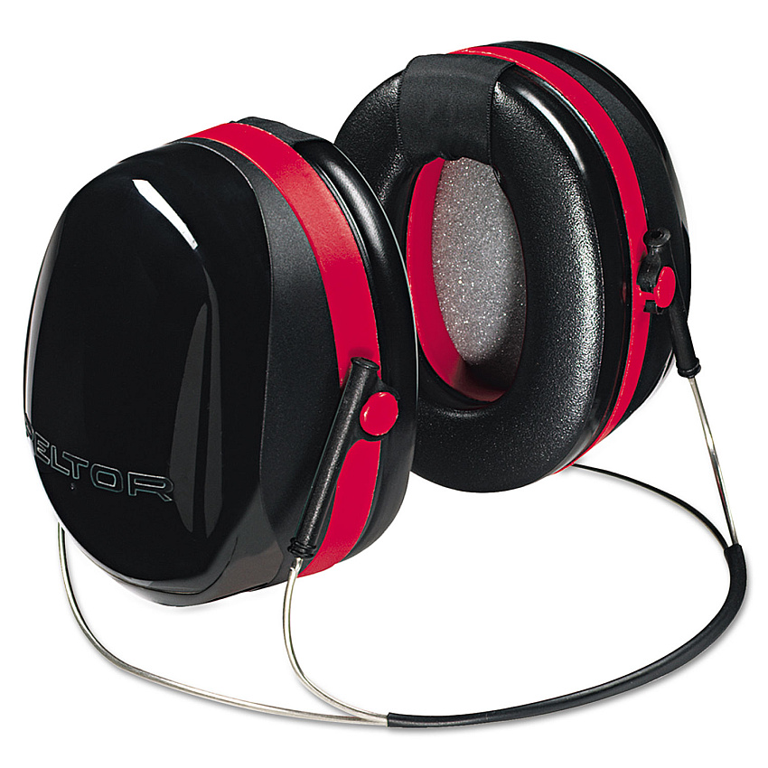 3M E-A-R Peltor OPTIME 105 Behind-The-Head Earmuffs, 29NRR, Red/Black (H10B)