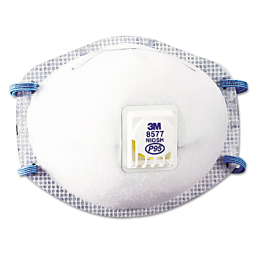 3M Particulate Respirator 8577, P95, 10/Box