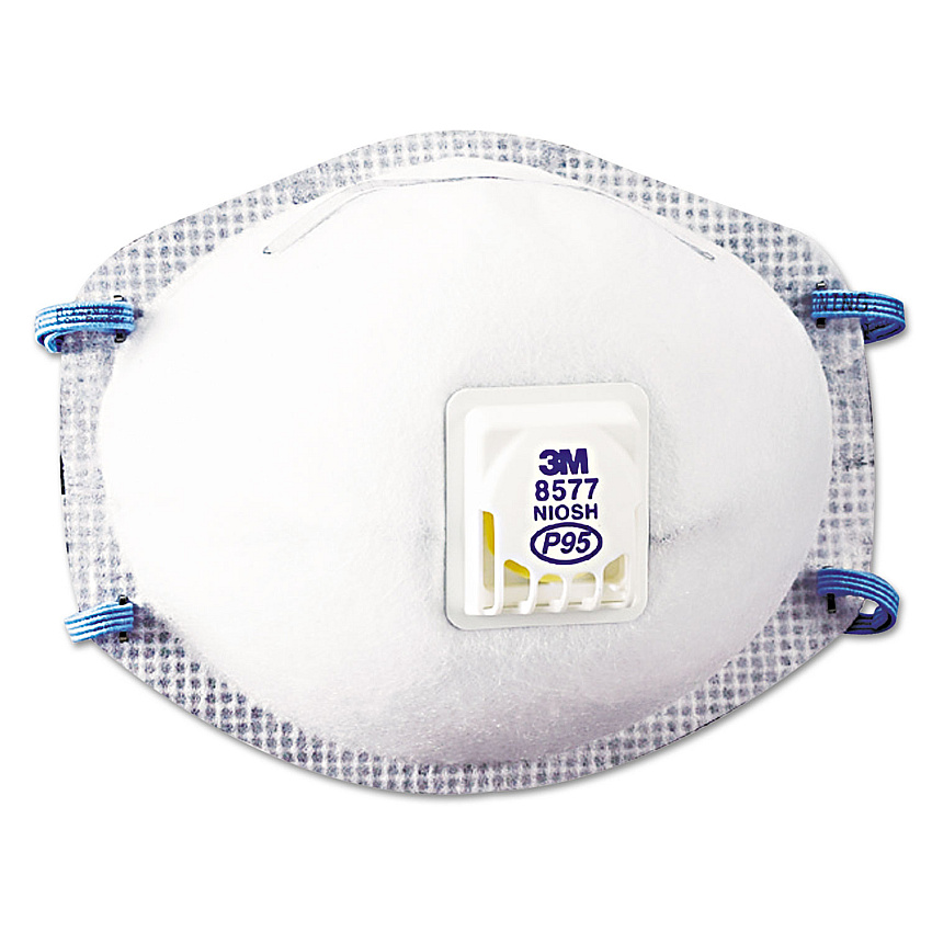 3M Particulate Respirator 8577, P95, 10/Box