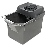 Rubbermaid Commercial Pail/Strainer Combination, 15qt, Steel Gray (6194STL)