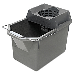 Rubbermaid Commercial Pail/Strainer Combination, 15qt, Steel Gray (6194STL)
