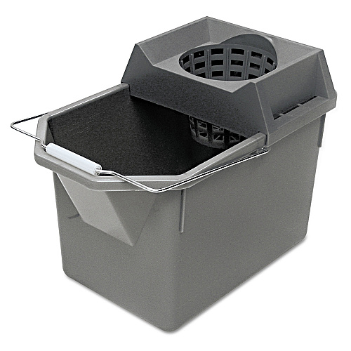 Rubbermaid Commercial Pail/Strainer Combination, 15qt, Steel Gray (6194STL)